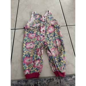 Vintage Offspring Baby Girls 24M Floral Romper Ruffle Snap Cotton 80s 90s